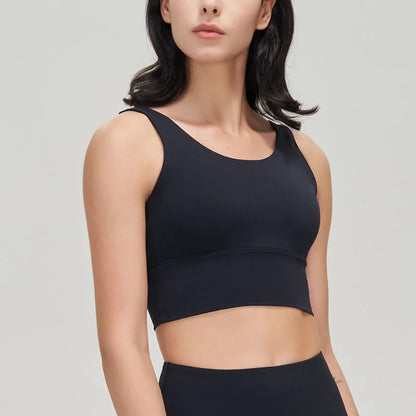 SOISOU Lycra Top Women Yoga Gym Sports Bra Top With Removable Chest Pad