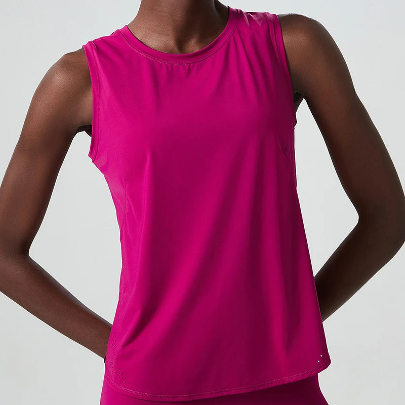 Sleeveless Yoga Women Loose Fitness Running Tank Top Breathable Quick Dry Gym Vest
