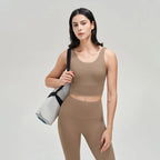 SOISOU Lycra Top Women Yoga Gym Sports Bra Top With Removable Chest Pad