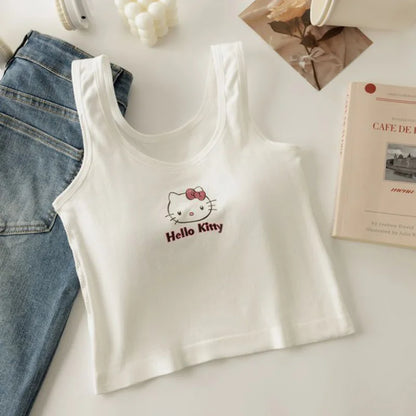 Sanrio Anime Hello Kitty Versatile Cotton Comfortable Soft Slim Fit Top