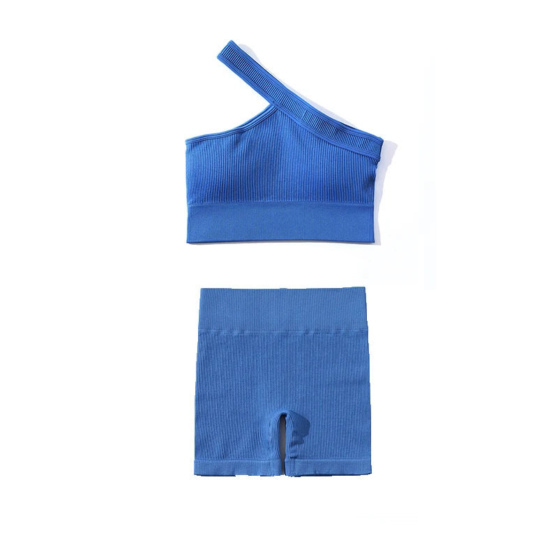 SOISOU Rib Fabric Yoga Gym Shorts Women