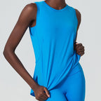 Sleeveless Yoga Women Loose Fitness Running Tank Top Breathable Quick Dry Gym Vest