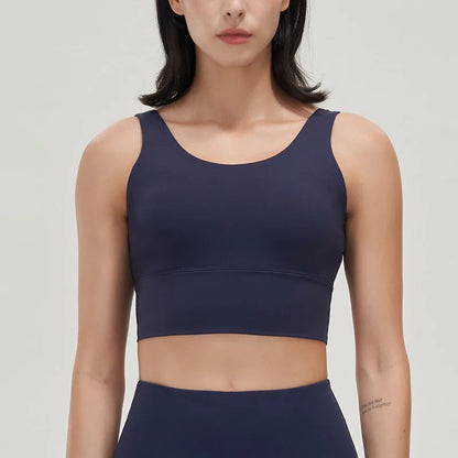 SOISOU Lycra Top Women Yoga Gym Sports Bra Top With Removable Chest Pad