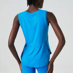 Sleeveless Yoga Women Loose Fitness Running Tank Top Breathable Quick Dry Gym Vest