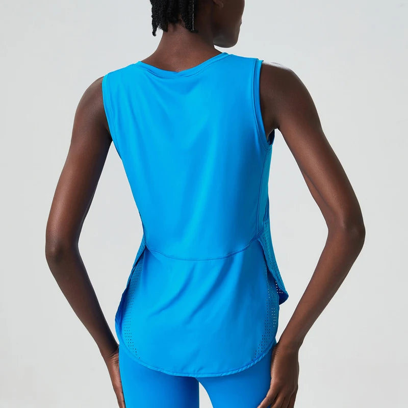 Sleeveless Yoga Women Loose Fitness Running Tank Top Breathable Quick Dry Gym Vest