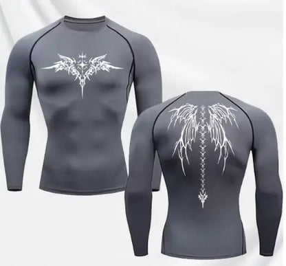 Anime Print Gym Running Compression Quick Dry Tshirt