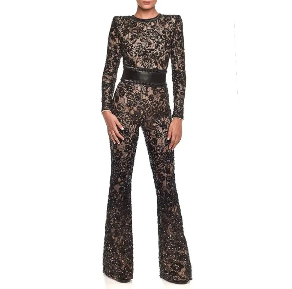 Women's Celebrity Style Lace Slim Jumpsuit