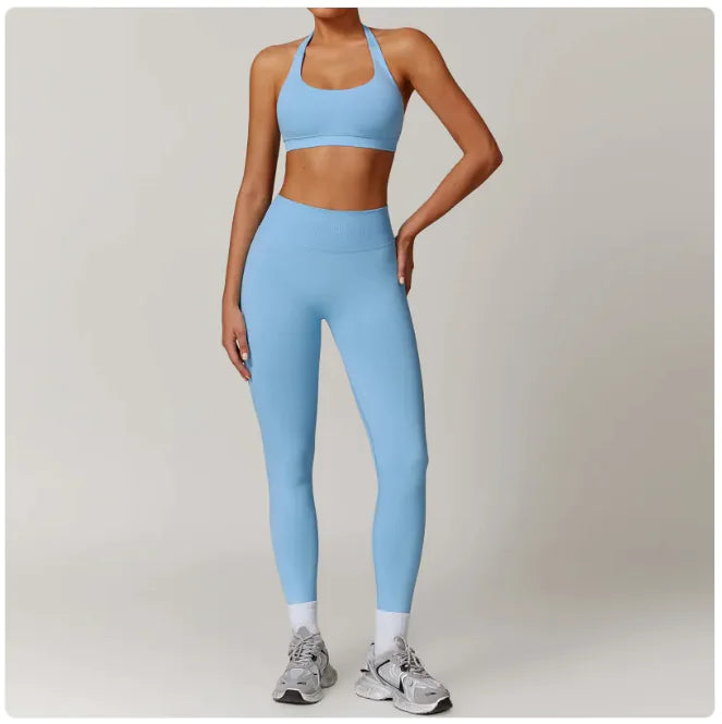 Seamless Backless Yoga Set 2 Piece Bra & Leggings
