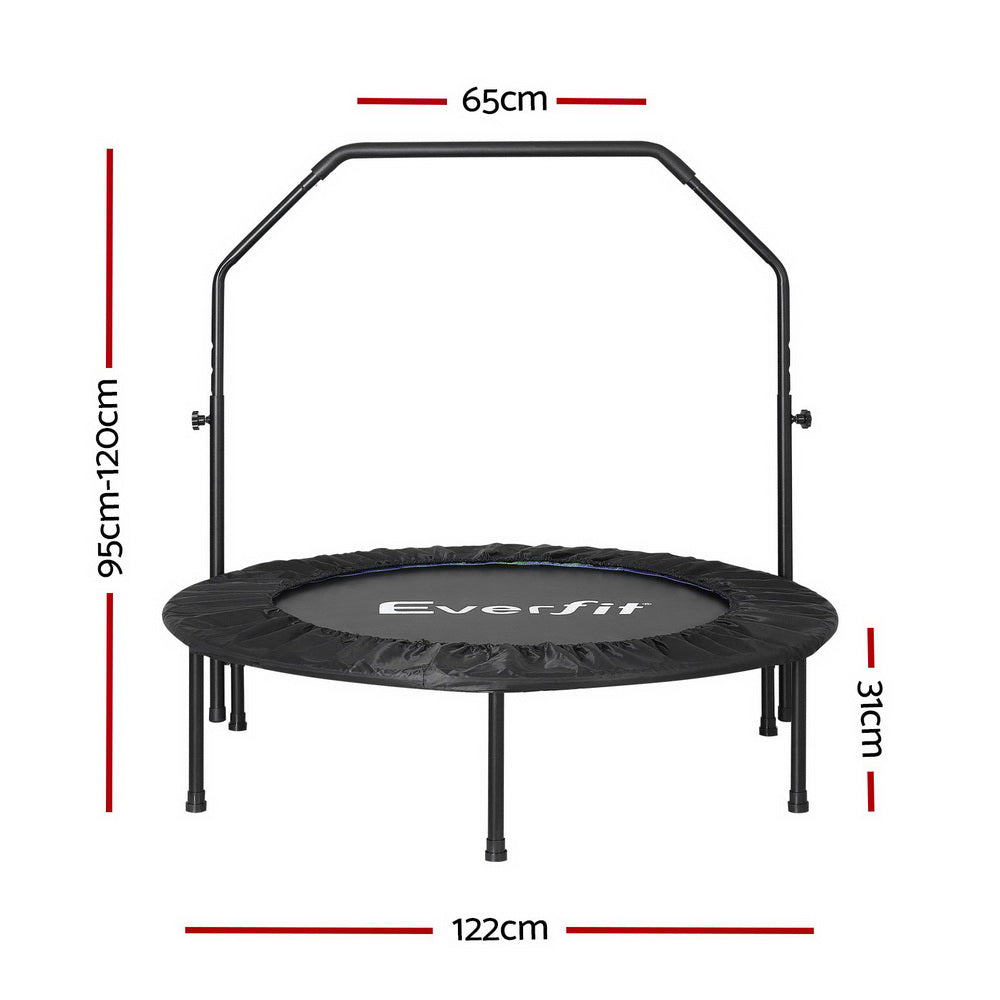 Everfit 48inch Round Fitness Trampoline Rebounder Adjustable Handrail Blue Secondary image