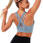 Kaminsky Women Push Up Sexy Back Sport Gathered Bra