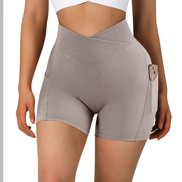 Women's High Waist Workout Seamless Fitness Yoga Shorts