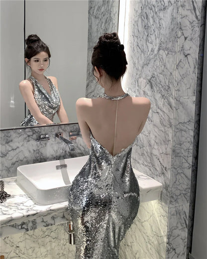 Women's Glitter Silver Dress