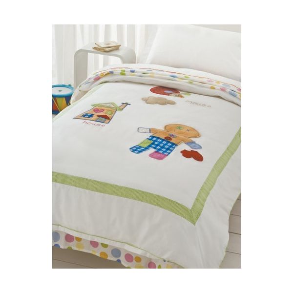 Gingerbread Man Applique Quilt Cover Sets by Happy Kids Single Main image