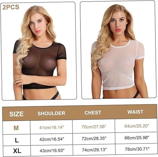 Sheer Lace Lingerie Set With Short Sleeves Black White M Women's Lingerie unbranded