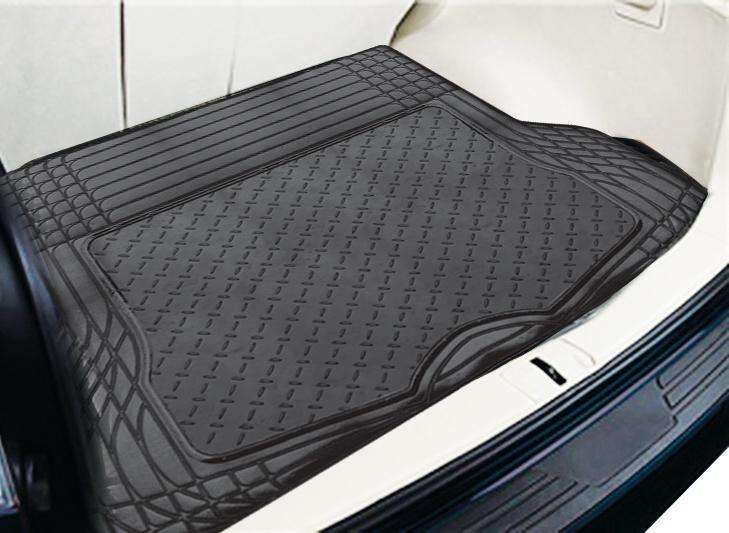 ALUMINIUM LOOK 1-Piece Boot Mat - BLACK [Rubber/Aluminium Look] Secondary image