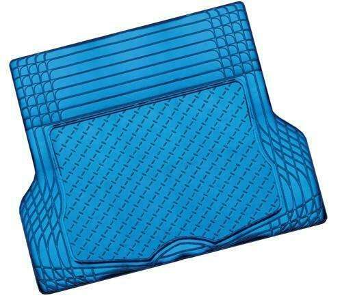 ALUMINIUM LOOK 1-Piece Boot Mat - BLUE [Rubber/Aluminium Look] Main image