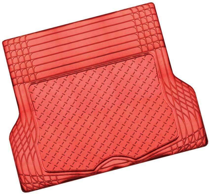 ALUMINIUM LOOK 1-Piece Boot Mat - RED [Rubber/Aluminium Look] Main image