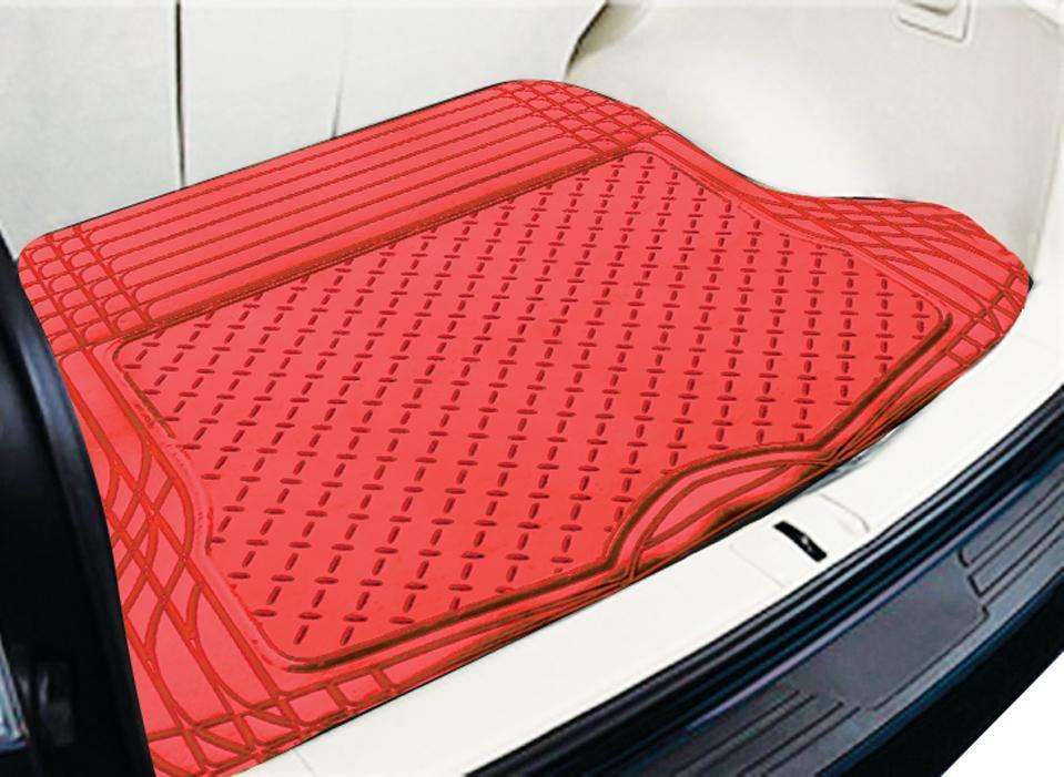 ALUMINIUM LOOK 1-Piece Boot Mat - RED [Rubber/Aluminium Look] Secondary image