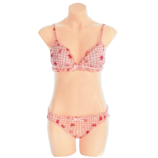 House Of Dasein Strawberry Plaid Lingerie Set Women's Lingerie House of Dasein Main image