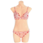 House Of Dasein Strawberry Plaid Lingerie Set Women's Lingerie House of Dasein