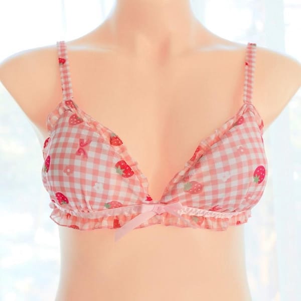 House Of Dasein Strawberry Plaid Lingerie Set Women's Lingerie House of Dasein