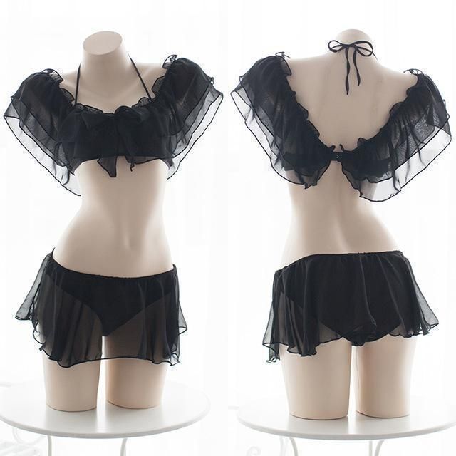 House Of Dasein Ethereal Princess Lingerie Set - Black