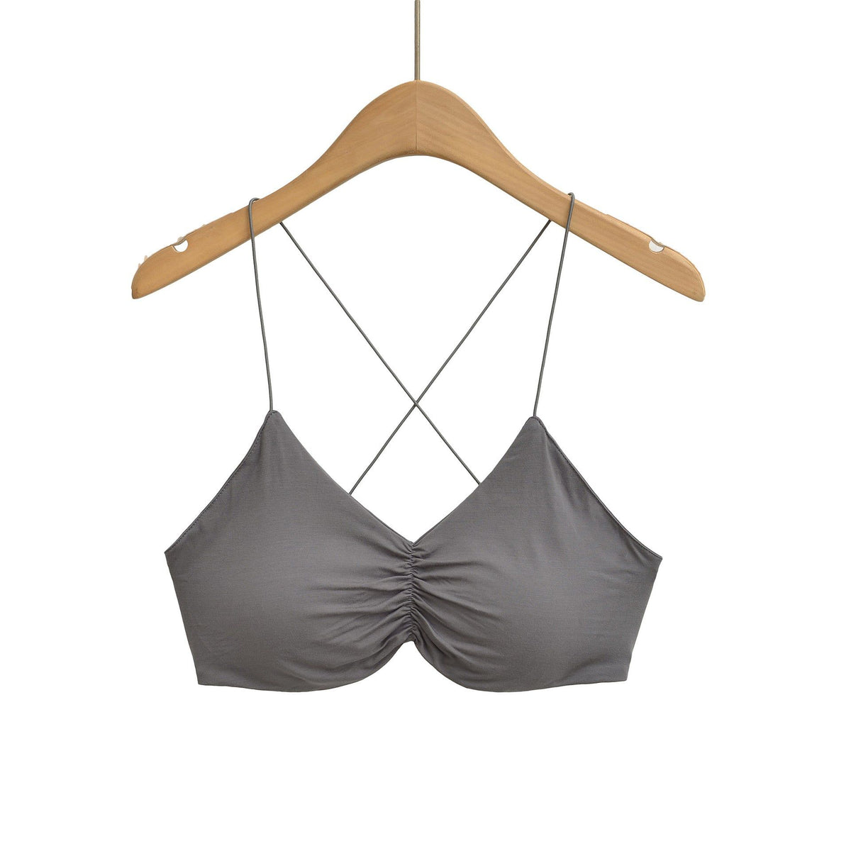 House of Dasein Cross Strap Backless Top Grey S Women's Lingerie House of Dasein Main image