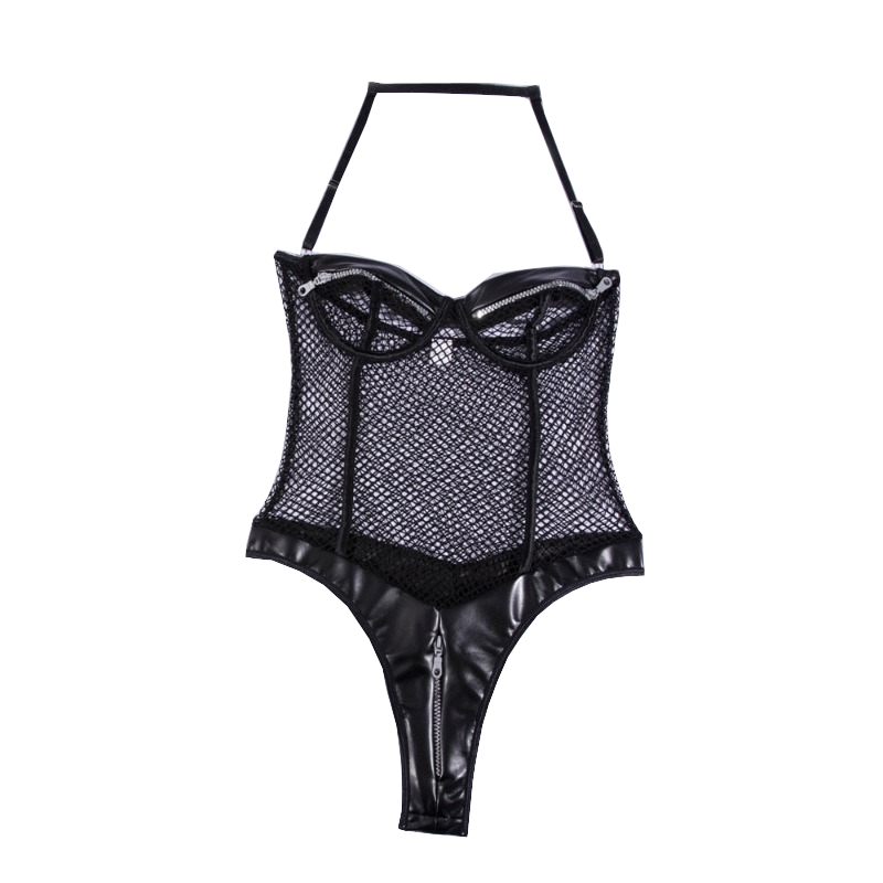 HOD Health & Home Fishnet Halter Neck Bodysuit Black S Women's Lingerie HOD Health & Home Main image
