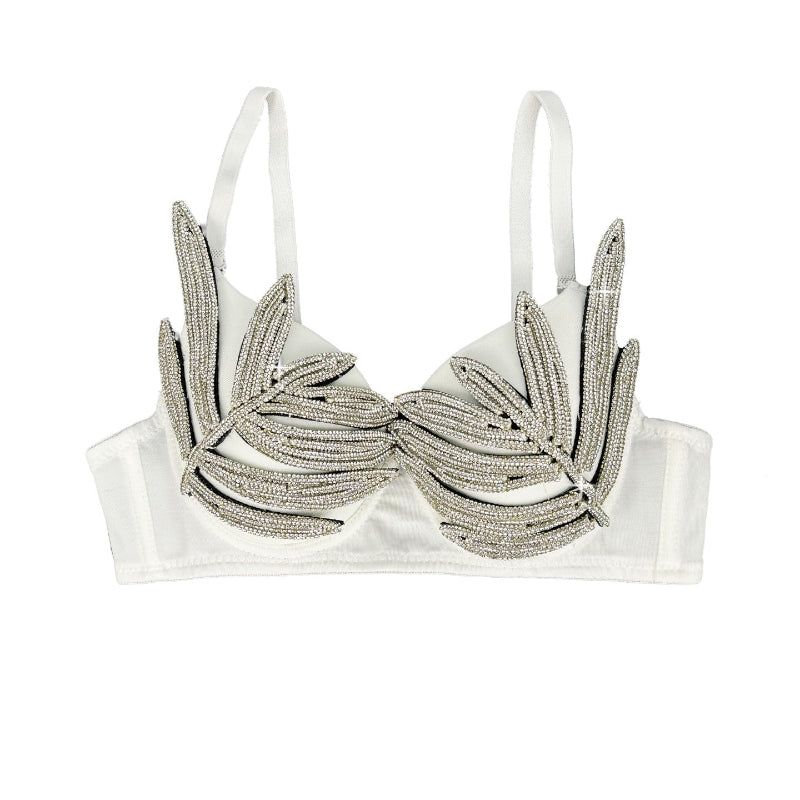 House Of Dasein Rhinestone Shaping Bra White Women's Lingerie House of Dasein Main image