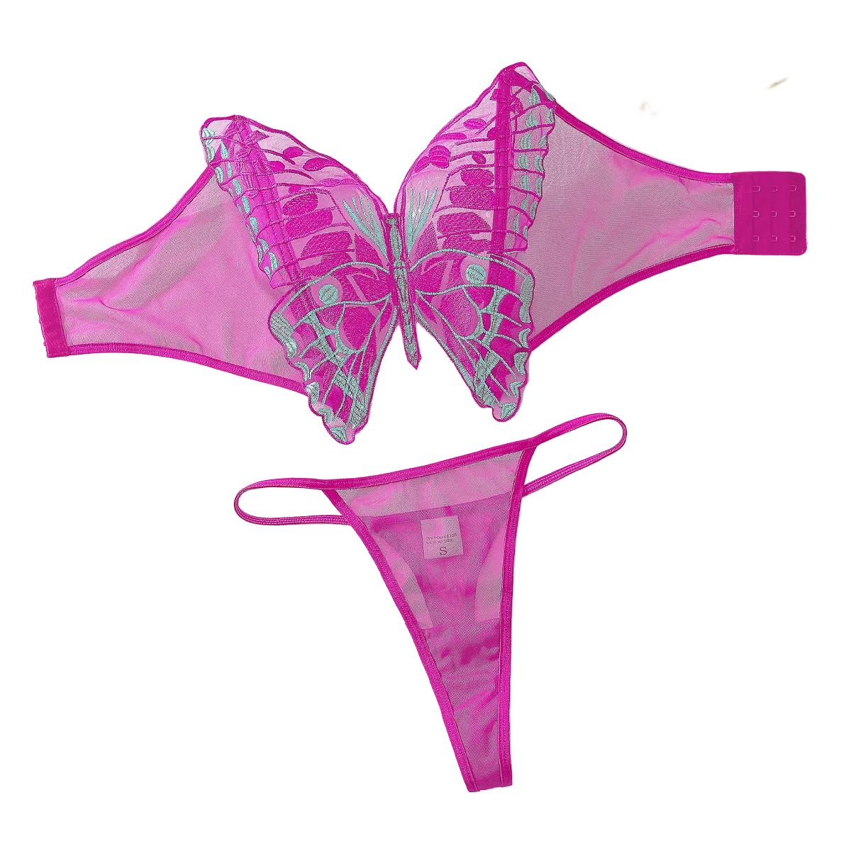 House Of Dasein Mesh Bow Lingerie Set Rose Red S Women's Lingerie House of Dasein Main image