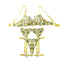 House Of Dasein Mesh Perspective Fashion Sexy Pure Desire Temptation Underwear Fun Four Piece Set - Lemon Yellow - L