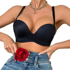 House Of Dasein Seamless Push Up Shoulderless Push Up Bra Black 85B Women's Lingerie House of Dasein
