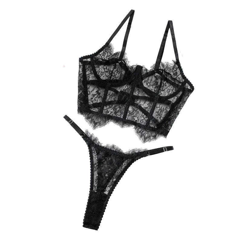 Leopard Print Bra Set Black M Women's Lingerie unbranded Main image