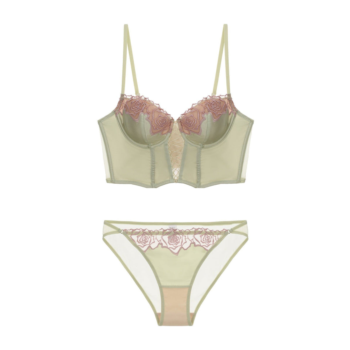 House Of Dasein Boned Corset Bra Matcha Green XL Women's Lingerie House of Dasein Main image