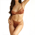 Ultra Thin Lace Bra Brown XL Women's Lingerie unbranded