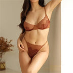 Ultra Thin Lace Bra Brown XL Women's Lingerie unbranded