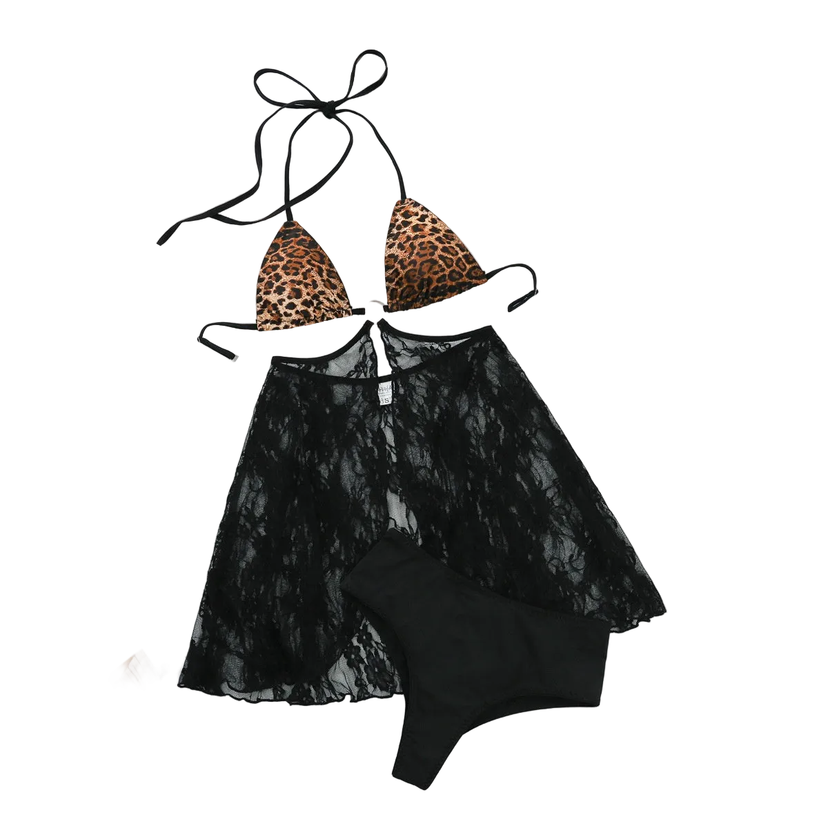 House Of Dasein Leopard Print Lingerie Set Black Leopard S Women's Lingerie House of Dasein Main image