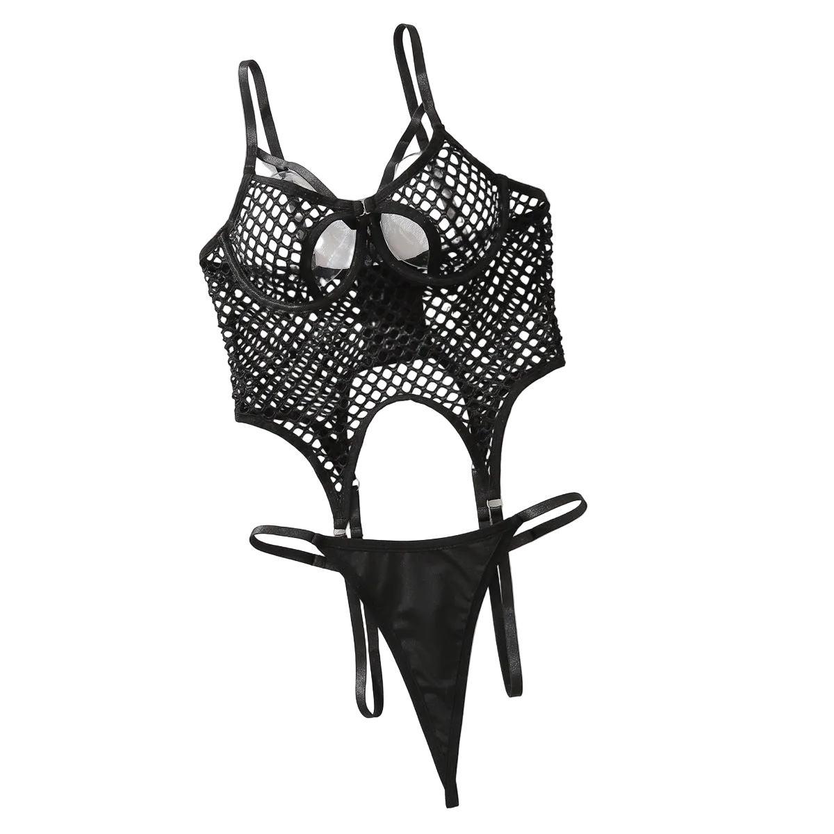House Of Dasein Sexy Hollowed Out Fishing Net Bra See Through Erotic Lingerie Underwear Black L Women's Lingerie House of Dasein Main image