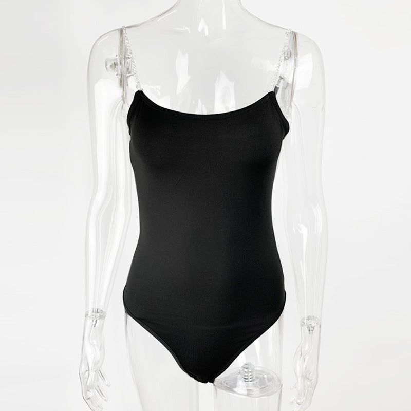 Low Cut Camisole Jumpsuit Black L Women's Lingerie unbranded Main image