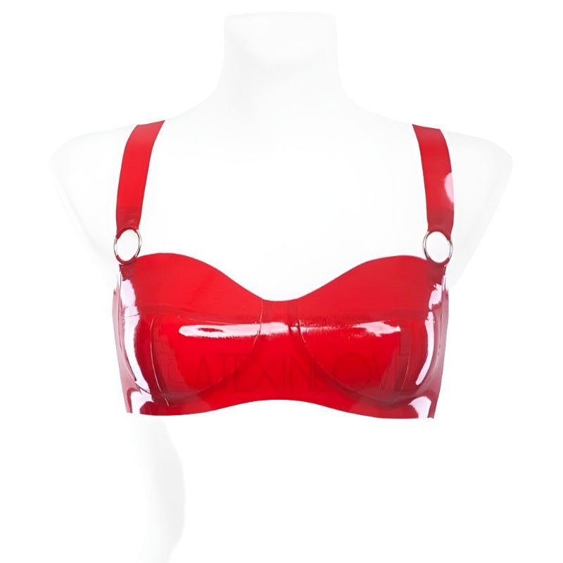 House Of Dasein Red Latex Bra Set D Women's Lingerie House of Dasein Main image