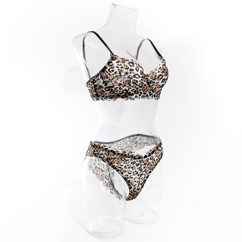 Leopard Print Bra & Panty Set M Women's Lingerie unbranded Main image