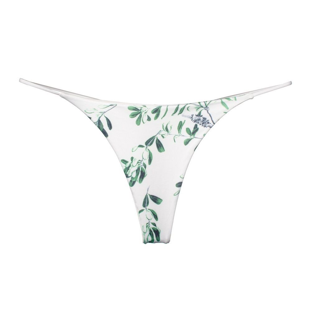 Women Milk Silk Low Waist Bikini Thong Green Leaf Size: L; Recommended weight (kg): 54 - 61; Waist (cm): 70 - 76; Hip (cm): 90 - 94; Suitable fit: slightly full build