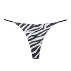 Milk Silk Low Waist Bikini Thong Zebra Pattern M Women's Lingerie unbranded