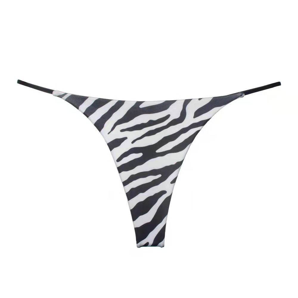 Women Milk Silk Low Waist Bikini Thong Zebra Pattern Size: L; Recommended weight (kg): 54 - 61; Waist (cm): 70 - 76; Hip (cm): 90 - 94; Suitable fit: slightly full build