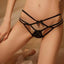 Lace Cross Strap Bow Briefs Xuefei dream Women Black Free size