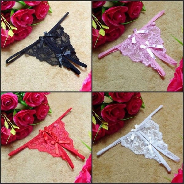 Yunfangyan Lace Bow Panties White Women's Lingerie unbranded