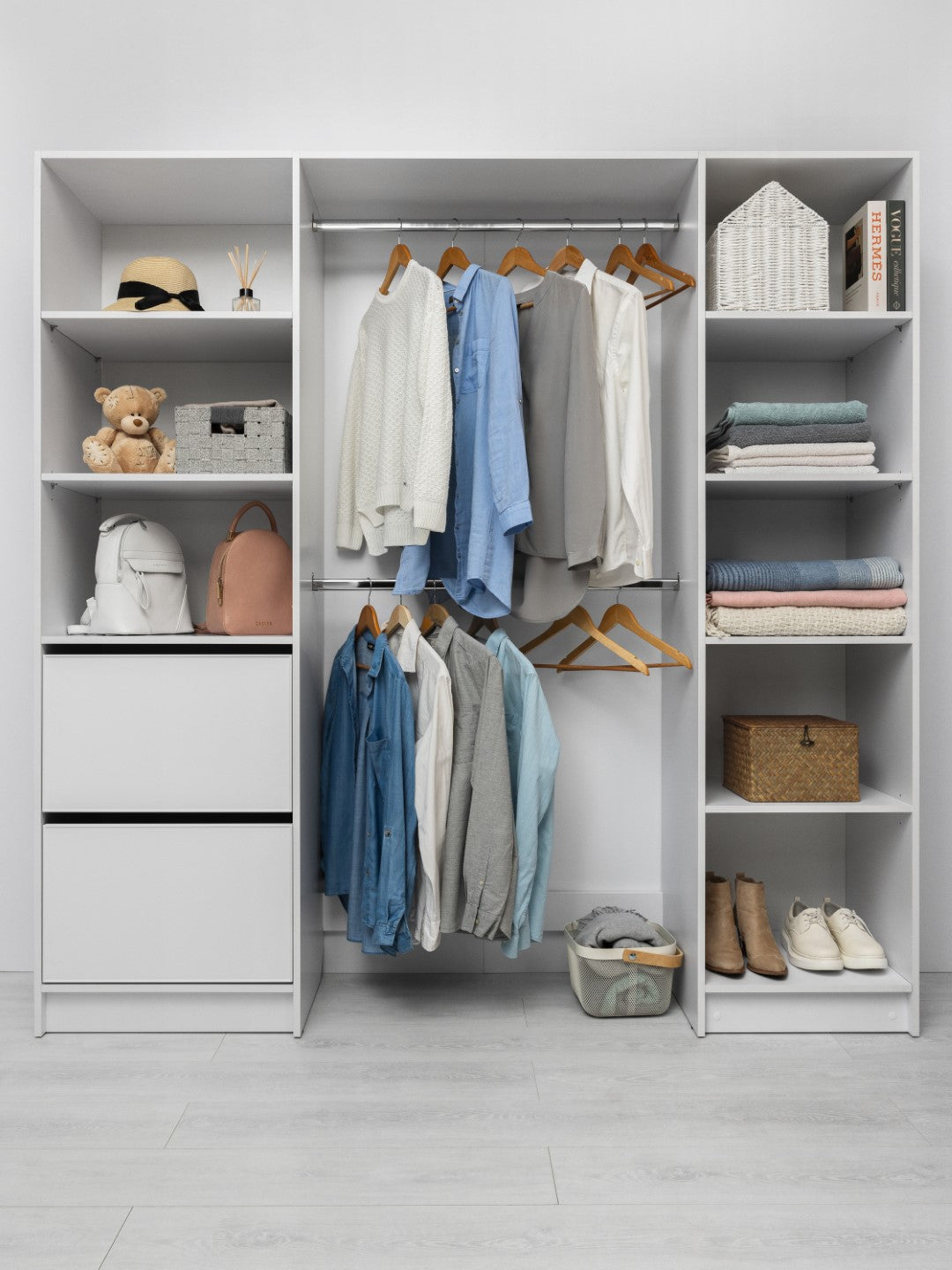 BASEL 2M WALK IN WARDROBE KIT - SLIM SHAKER - WHITE Main image