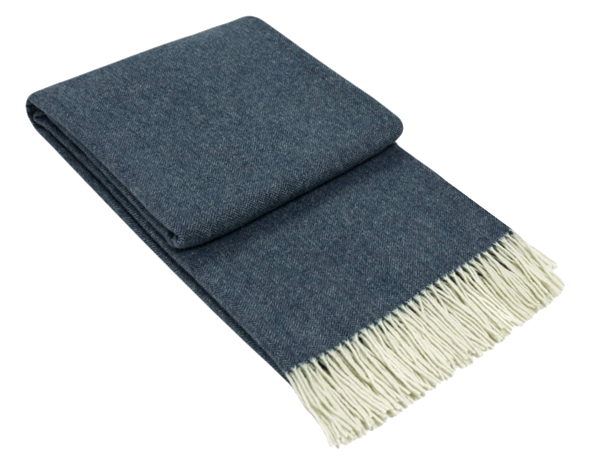 Kensington Throw - 10% Cashmere/ 90% Super Fine Merino Wool - Navy Main image