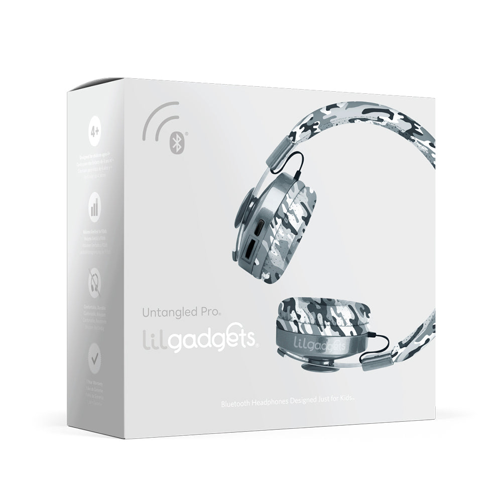 LILGADGET LilGadgets Untangled Pro Childrens Wireless Bluetooth Headphones - Snow Camo Main image