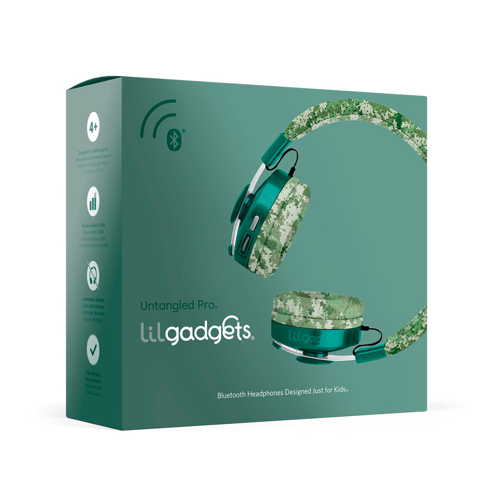 LILGADGET LilGadgets Untangled Pro Childrens Wireless Bluetooth Headphones - Digital Camo Main image